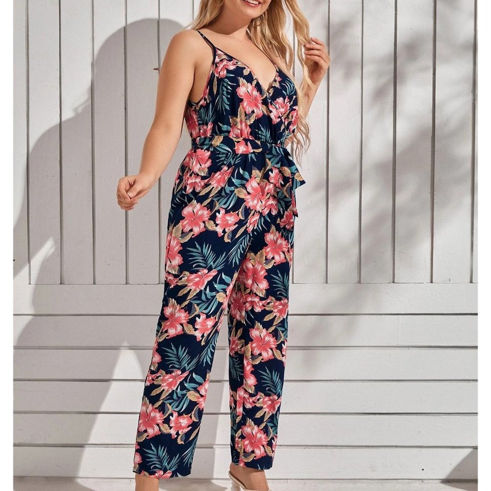 NEW! Size 12 Floral Belted Cami Jumpsuit